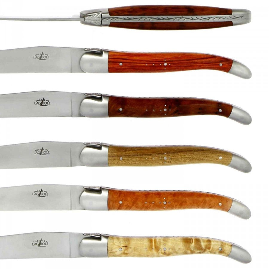 6 couteaux Laguiole inox massif poli fait main