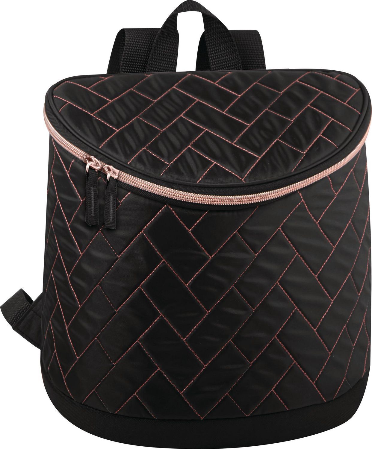 Raya Backpack Black Rose gold quilt rectangle