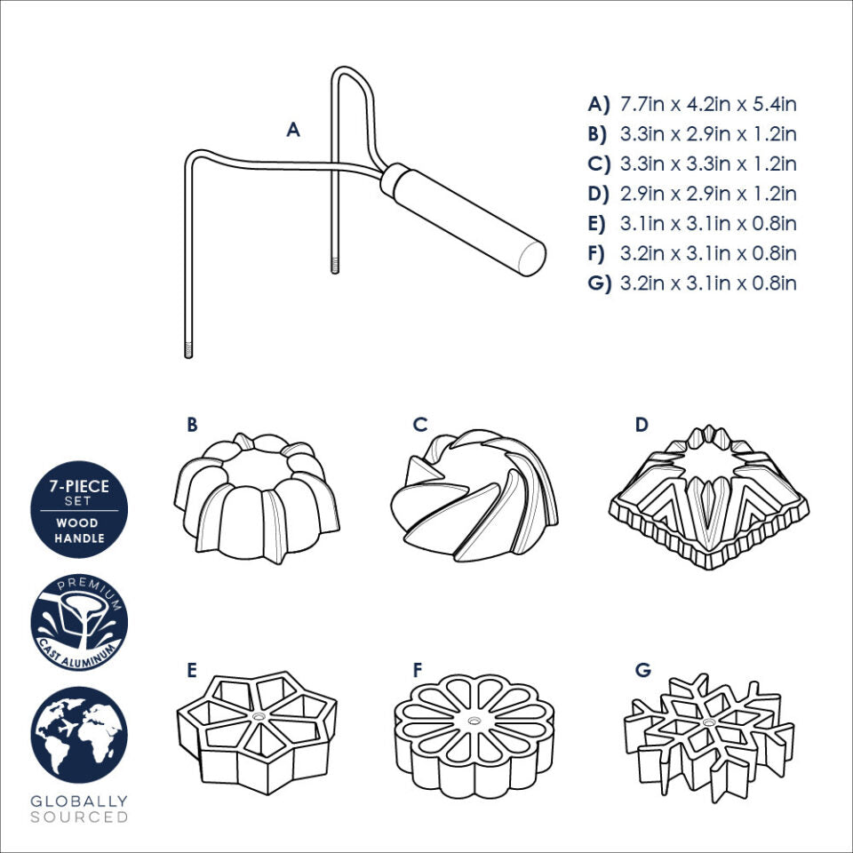 Fer pour rosettes et timbales scandinaves    - Nordic Ware - Tampon à biscuit -  - La Guilde Culinaire