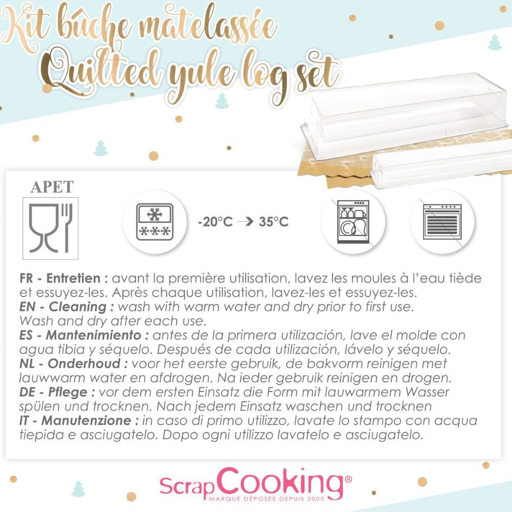 Kit moule semi rigide bûche matelassée + insert    - Scrapcooking - Moule à bûche -  - La Guilde Culinaire