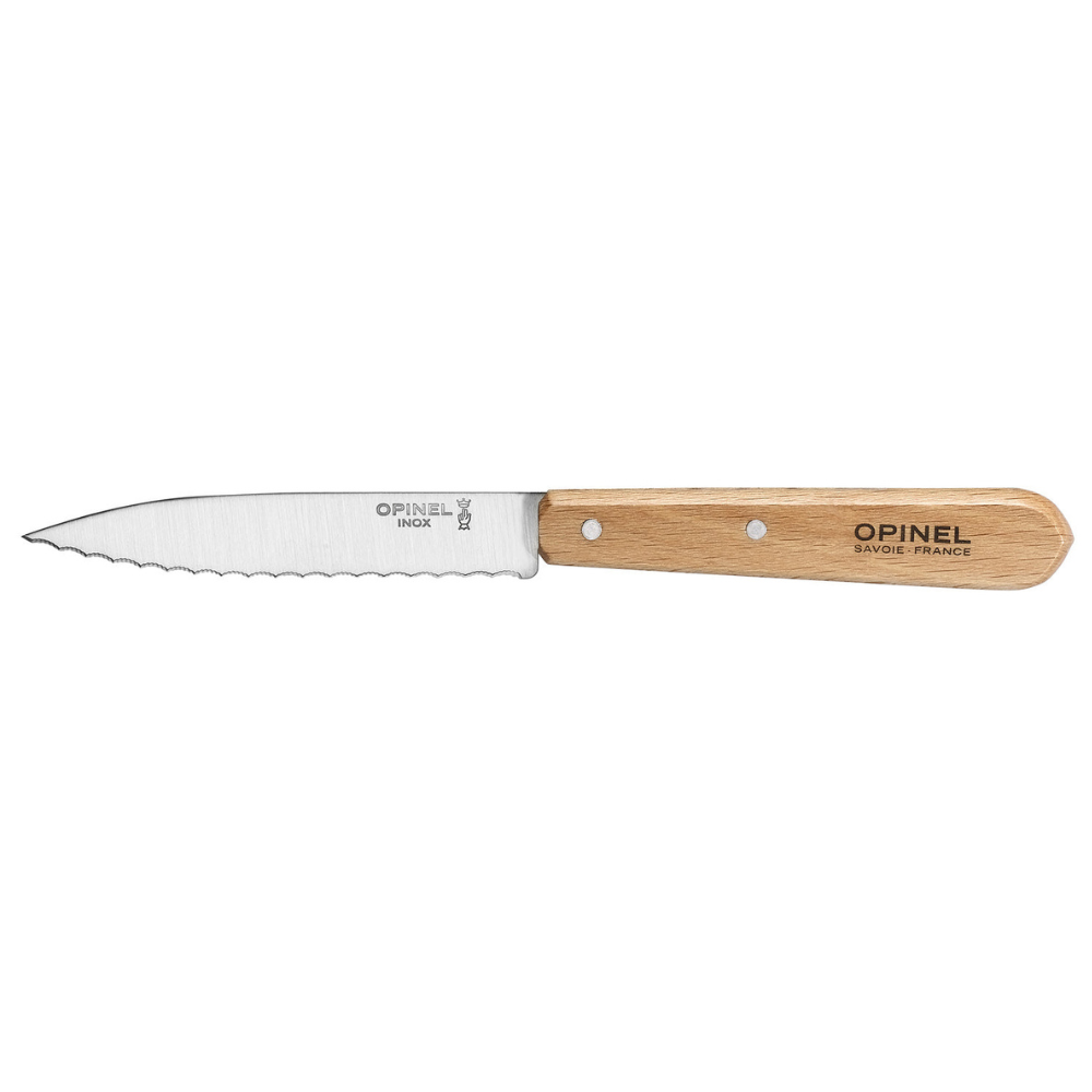 Opinel - Couteau cranté N°113 hêtre Hêtre naturel   - Opinel - Couteau d'office - 001918 - La Guilde Culinaire