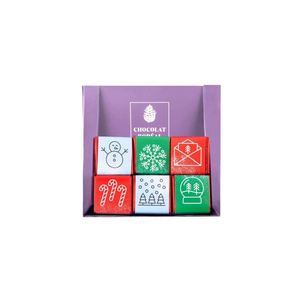 Sachet de 15 carrés de chocolat de Noël    - Chocolat Boréal - Chocolat -  - La Guilde Culinaire