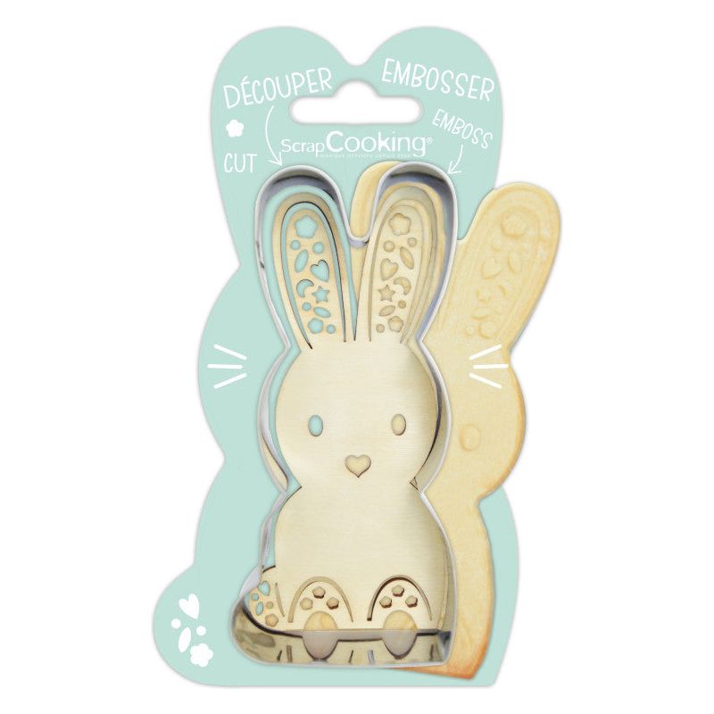 Découpoir + embosseur bois Lapin    - Scrapcooking - Découpoir -  - La Guilde Culinaire