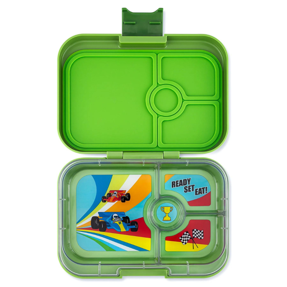 Yumbox Bento – Panino – Vert Matcha avec plateau voiture de course (4 compartiments)    - Yumbox - Boîte à repas -  - La Guilde Culinaire