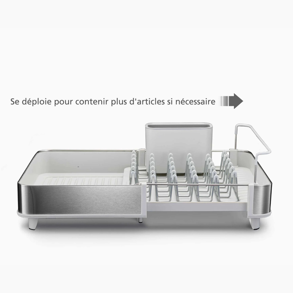 Égouttoir à vaisselle extensible en acier Extend    - Joseph Joseph - Poêle -  - La Guilde Culinaire