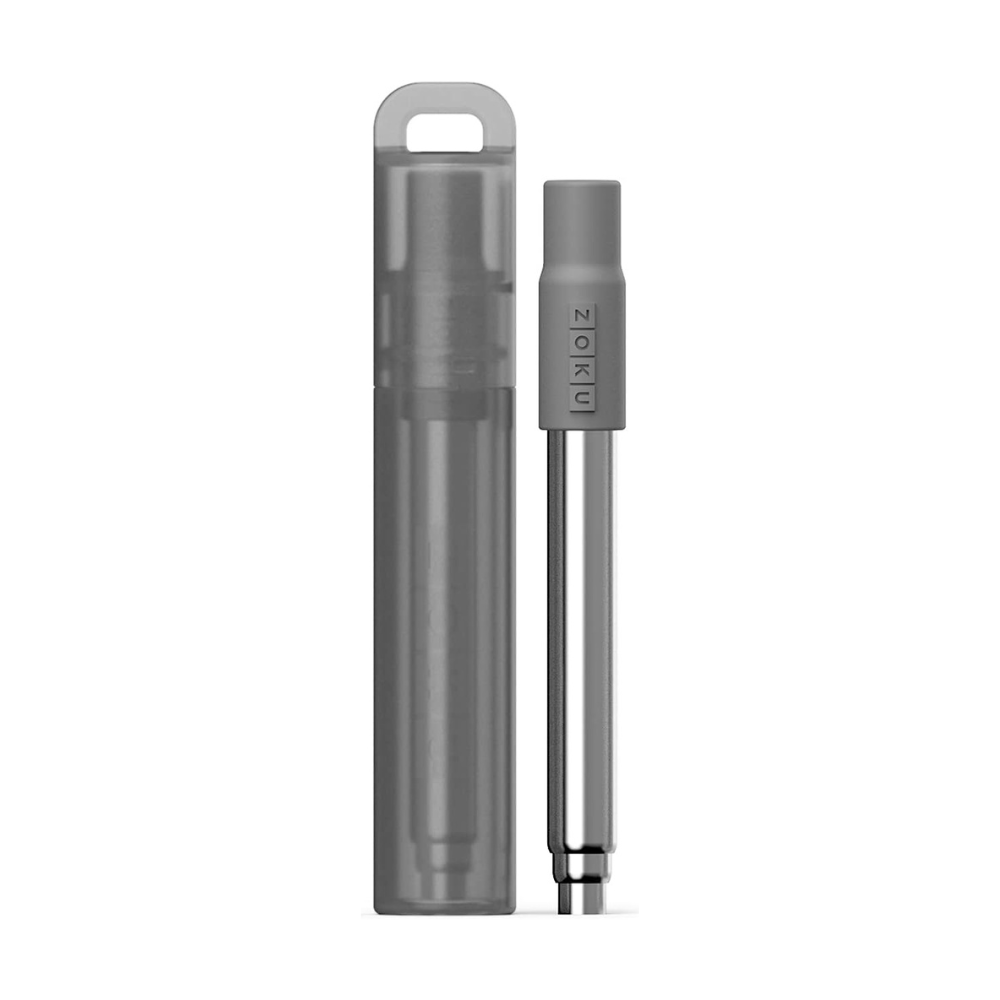 Paille réutilisable de poche Gris   - Zoku - Paille - ZK307CH - La Guilde Culinaire