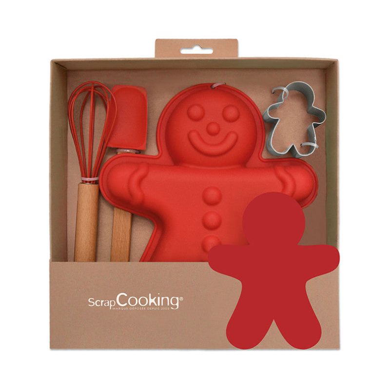 Coffret ustensiles pâtisserie enfant Bonhomme pain d'épices    - Scrapcooking - Ensemble d'ustensiles à pâtisserie -  - La Guilde Culinaire