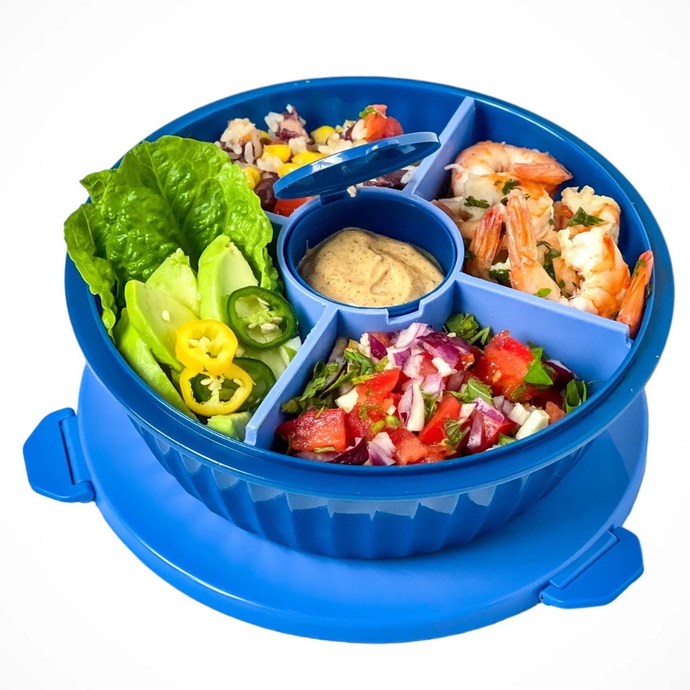 Yumbox – Poke Bowl (4 compartiments) Bleu Hawaii   - Yumbox - Boîte à repas - HBP2023104 - La Guilde Culinaire