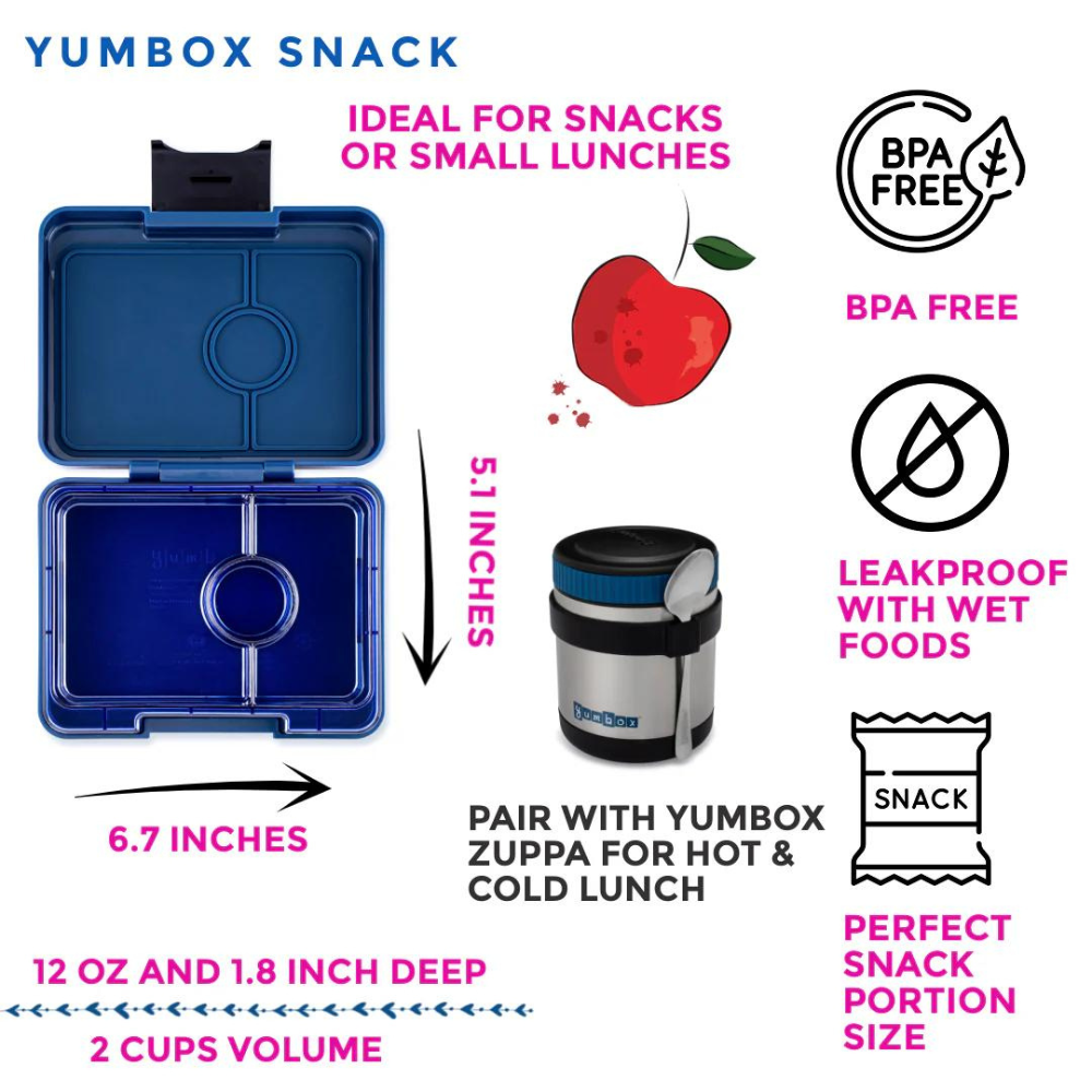 Yumbox Bento - Snack - Monte Carlo Blue/Navy (3 compartiments)    - Yumbox - Boîte à repas -  - La Guilde Culinaire