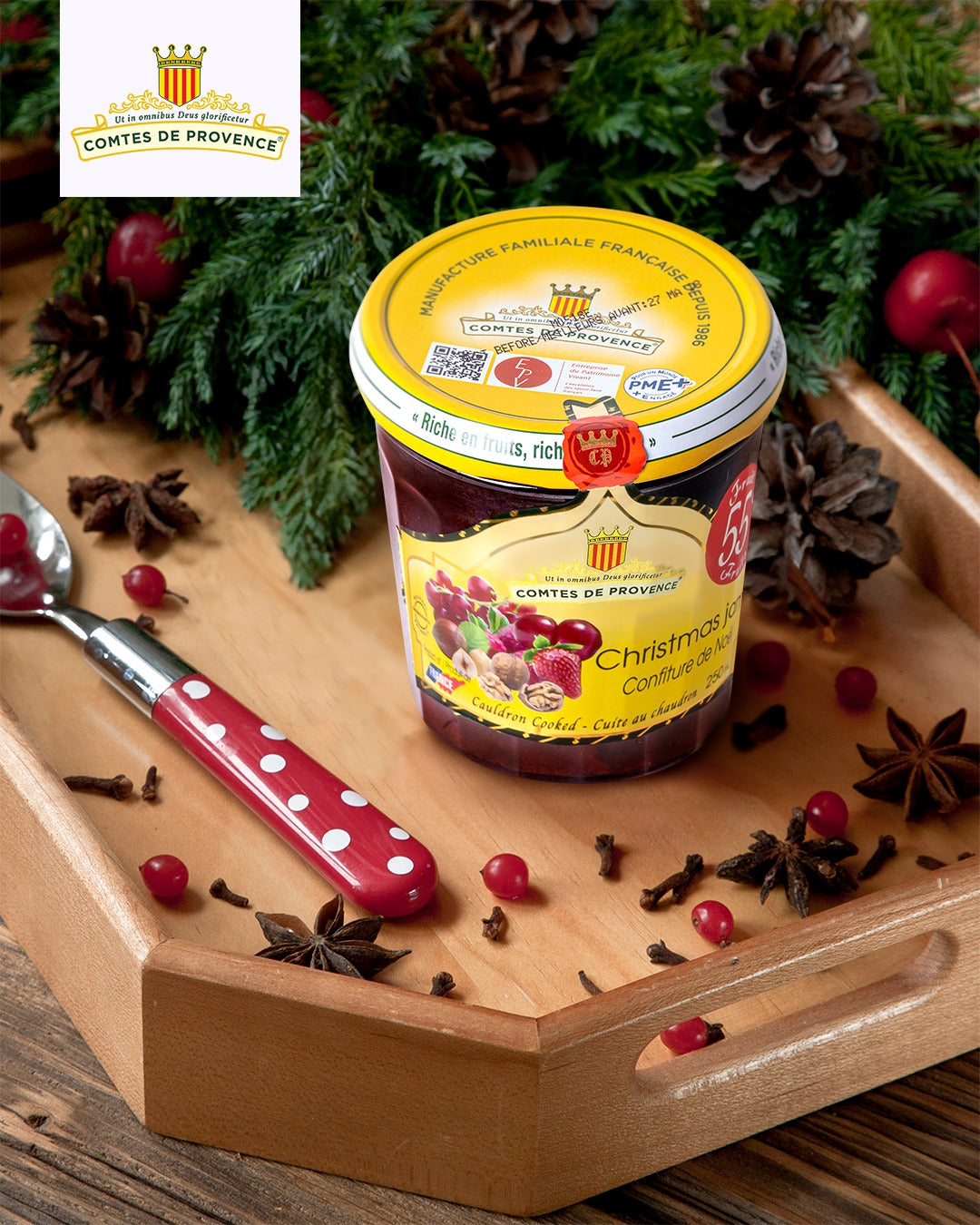 Confiture de Noël 250 ml - Les Comtes de Provence    - Comtes de Provence - Confiture -  - La Guilde Culinaire