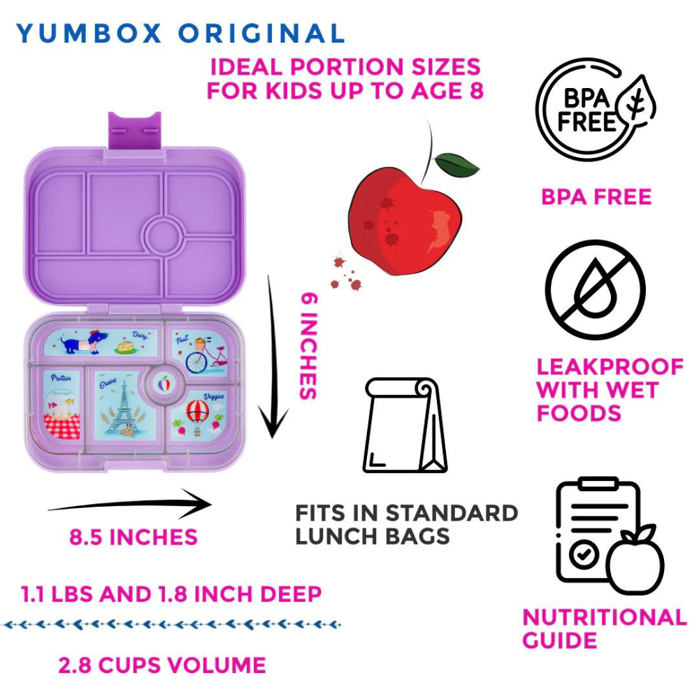 Yumbox Bento – Panino – Lulu Purple - Paris Je t'aime (6 compartiments)    - Yumbox - Boîte à repas -  - La Guilde Culinaire