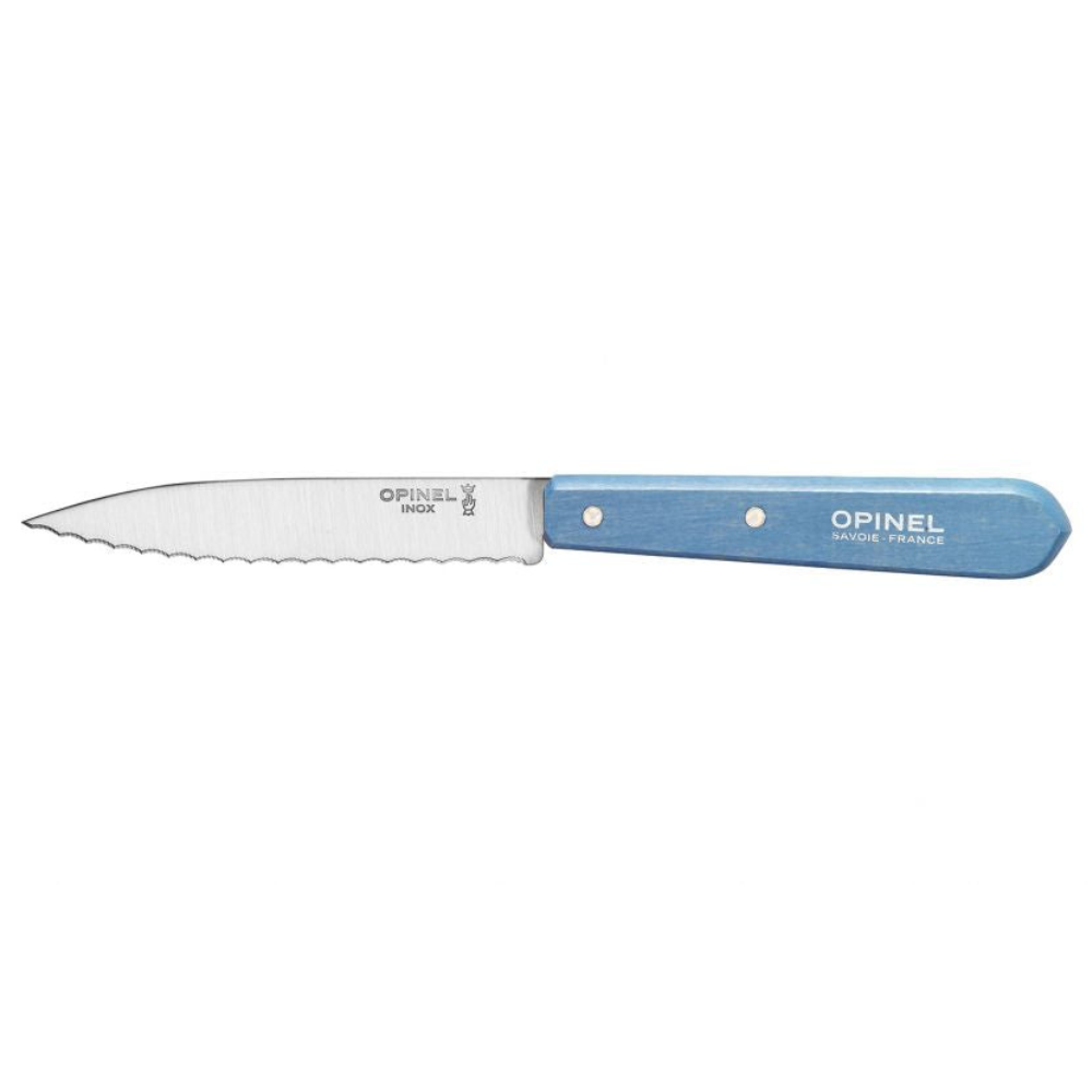 Opinel - Couteau cranté N°113 hêtre Hêtre bleu azur   - Opinel - Couteau d'office - 001922 - La Guilde Culinaire