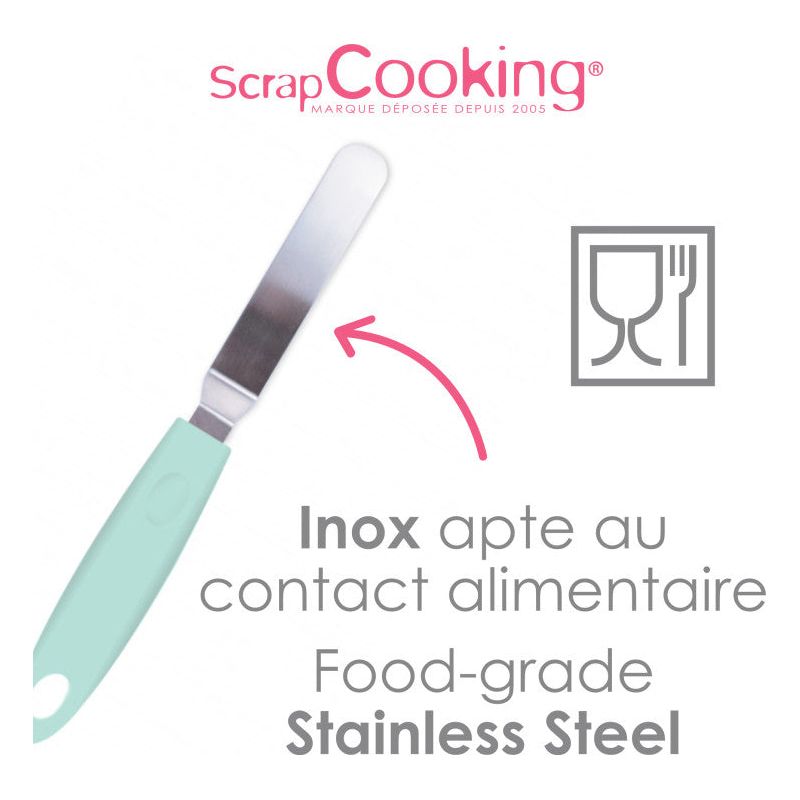 Mini spatule coudée en inox    - Scrapcooking - Outil de modelage -  - La Guilde Culinaire