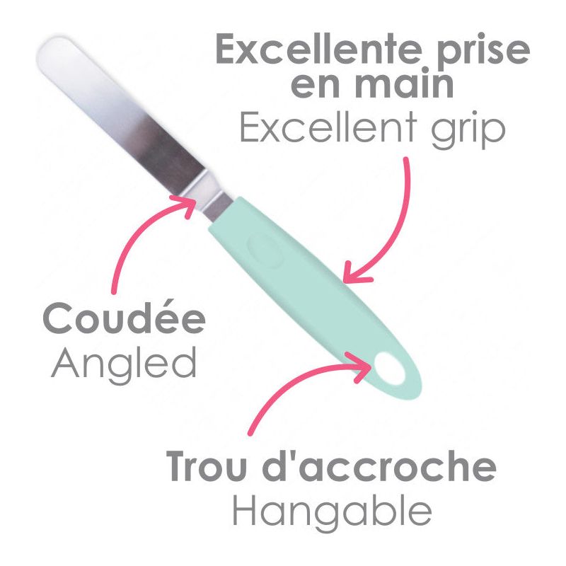 Mini spatule coudée en inox    - Scrapcooking - Outil de modelage -  - La Guilde Culinaire