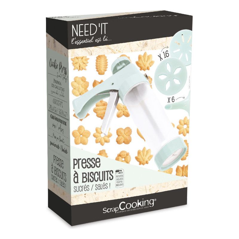 Presse à biscuits Need'it    - Scrapcooking - Douille et poche -  - La Guilde Culinaire