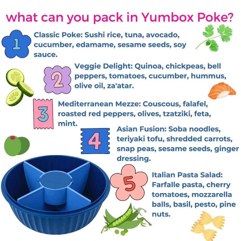 Yumbox – Poke Bowl (4 compartiments)    - Yumbox - Boîte à repas -  - La Guilde Culinaire