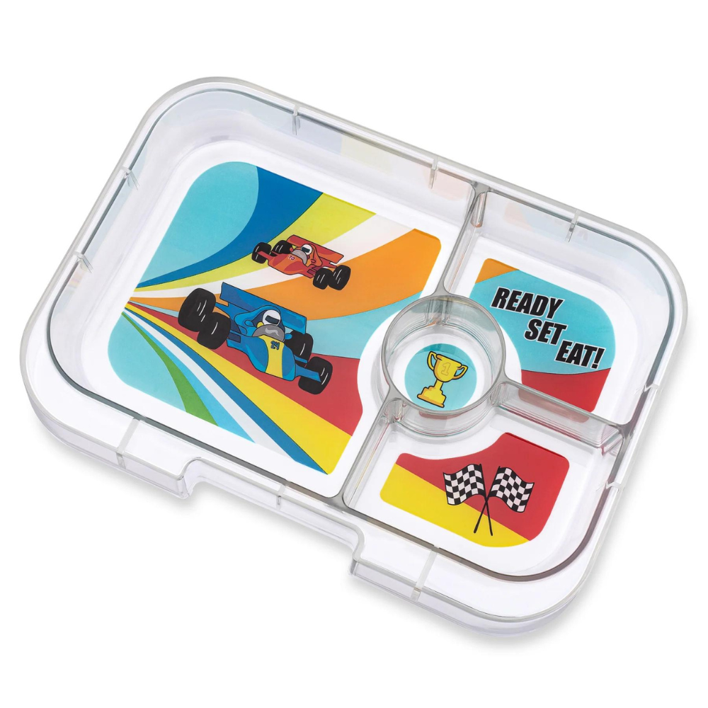 Yumbox Bento – Panino –  Monte Carlo Bleu avec plateau voiture de course (4 compartiments)    - Yumbox - Boîte à repas -  - La Guilde Culinaire