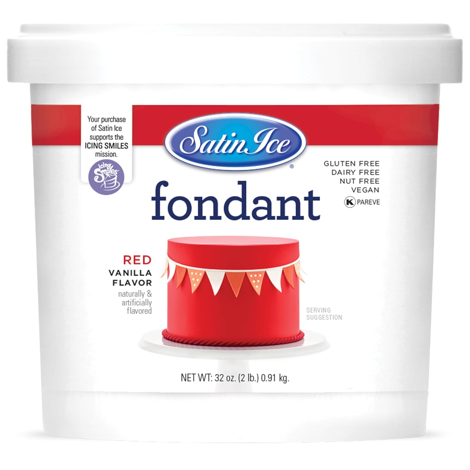 Fondant à Rouler 1 kg Satin Ice Rouge - La Guilde Culinaire - Fondant - SAT-040 - La Guilde Culinaire