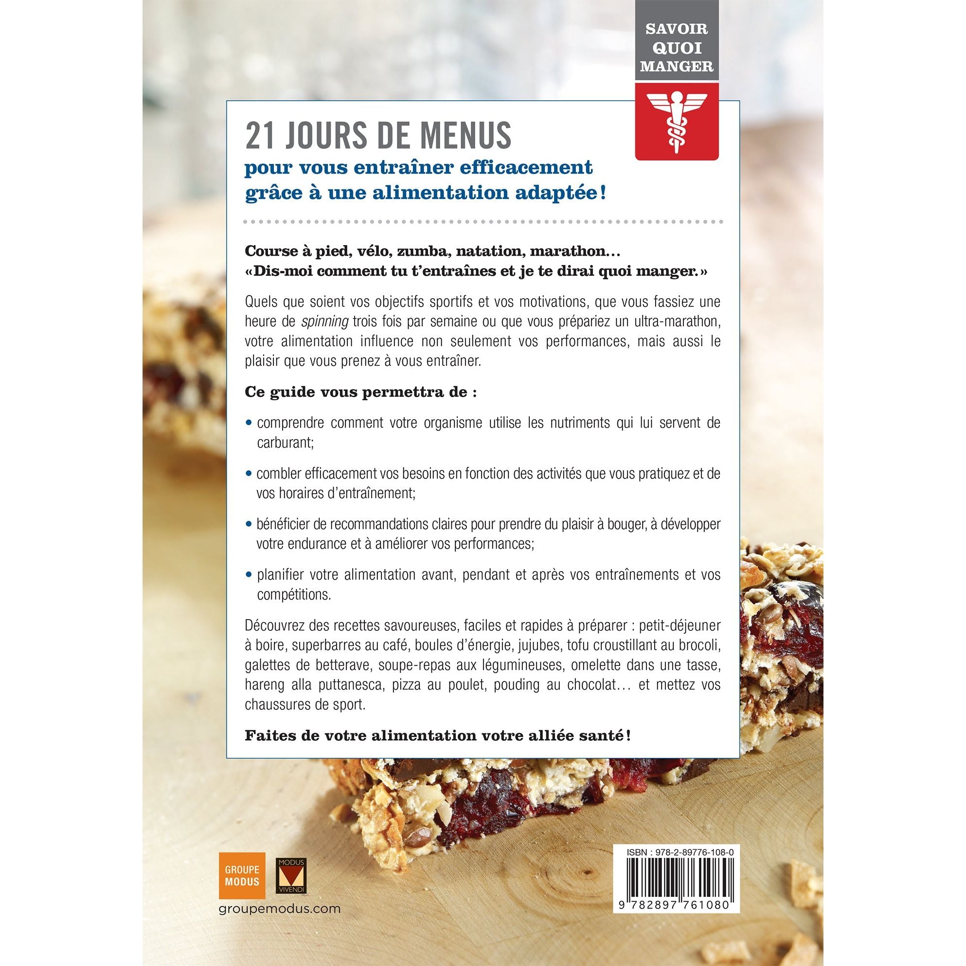 Savoir quoi manger – Nutrition sportive    - Modus Vivendi Ed. - Livre de cuisine -  - La Guilde Culinaire