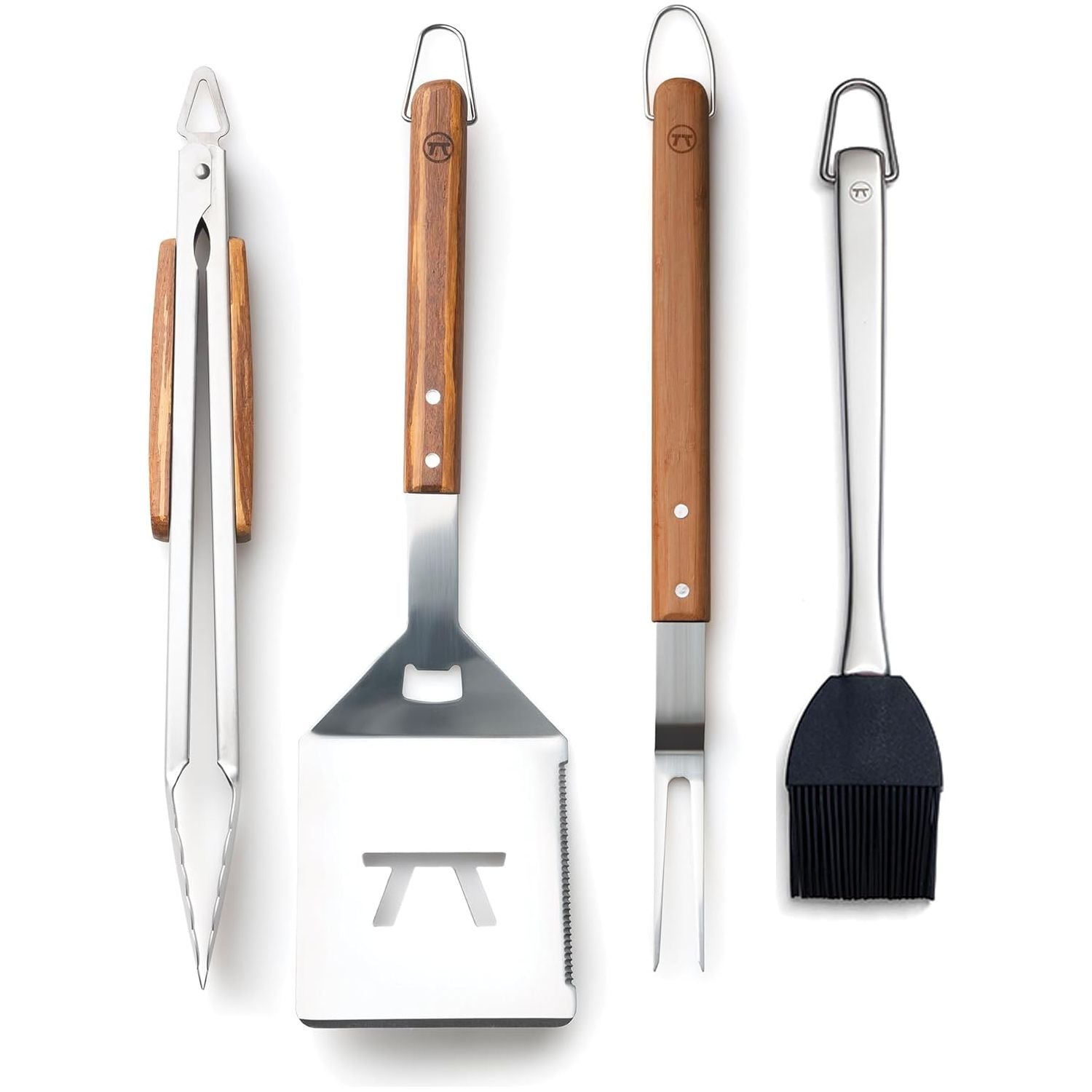 Ensemble d'outils en bambou à motif tigré, 4 pièces    - Outset - Accessoire pour BBQ -  - La Guilde Culinaire