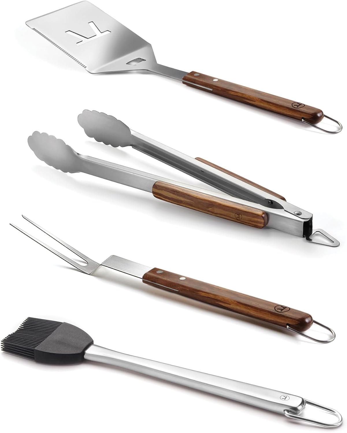 Ensemble d'outils en bambou à motif tigré, 4 pièces    - Outset - Accessoire pour BBQ -  - La Guilde Culinaire