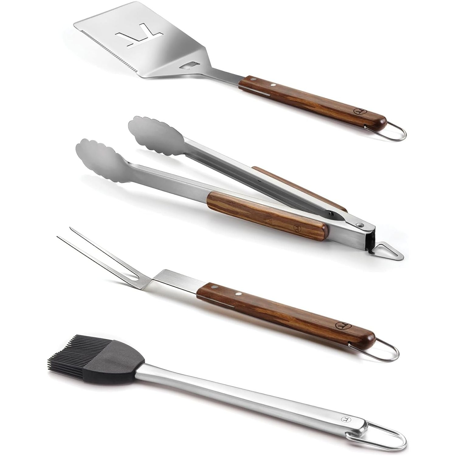 Ensemble d'outils en bambou à motif tigré, 4 pièces    - Outset - Accessoire pour BBQ -  - La Guilde Culinaire