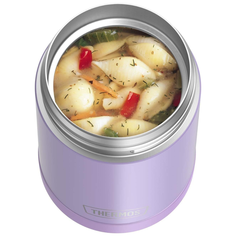 Pot alimentaire isolé sous vide en acier inoxydable de 16 oz avec cuillère - Thermos    - Thermos - Contenant pour aliment -  - La Guilde Culinaire