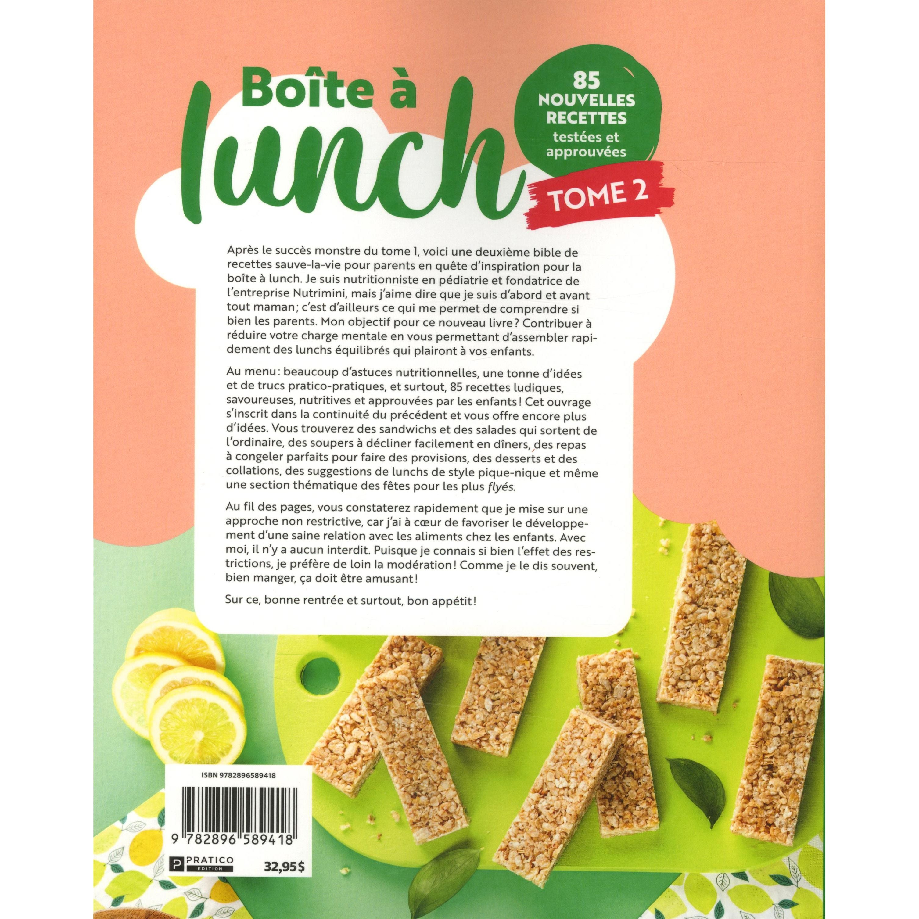 Boîte à lunch - Tome 2    - Pratico Ed. - Livre de cuisine -  - La Guilde Culinaire