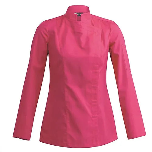 Veste de cuisine Sienne Fuchsia * longues T00 - UE XS-34/36 - US 28/29 - Clement Design - Veste cuisine femme - SIENNE FUSCH ML T00 DISC - La Guilde Culinaire