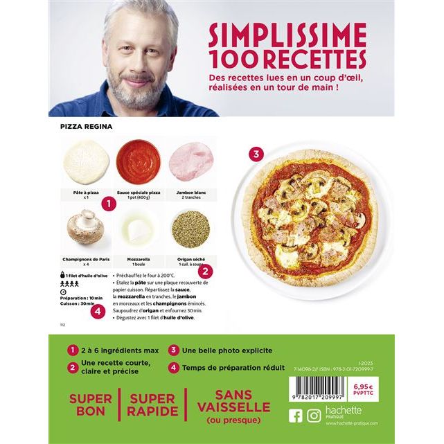 Simplissime : 100 recettes : pizza party    - Hachette Ed. - Livre de cuisine -  - La Guilde Culinaire