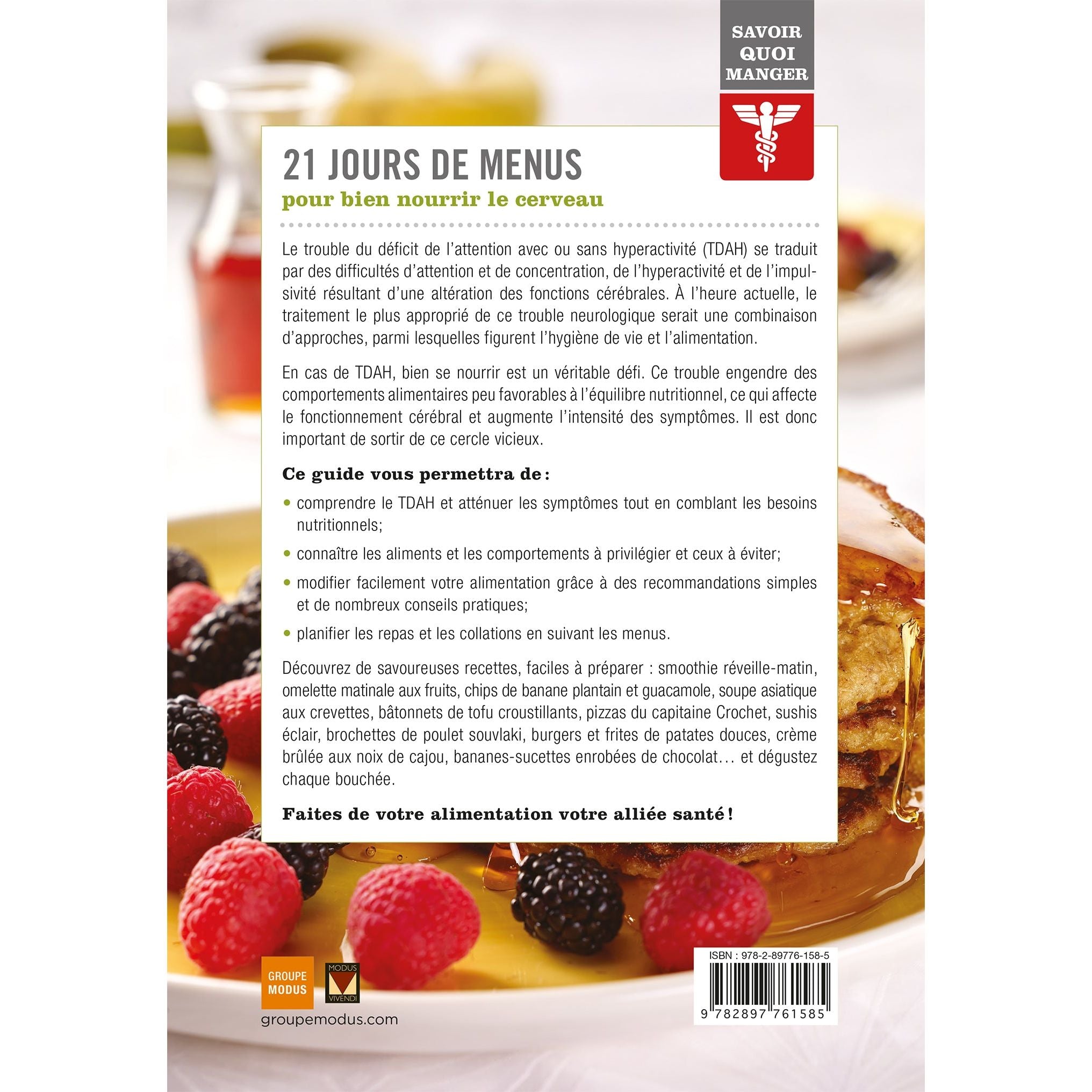 Savoir quoi manger - TDAH    - Modus Vivendi Ed. - Livre de cuisine -  - La Guilde Culinaire