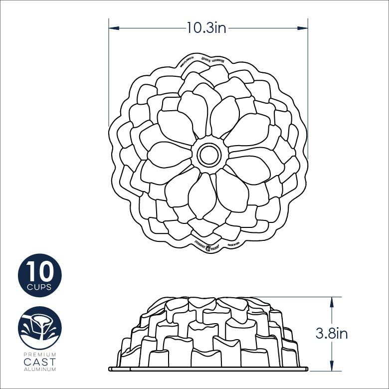 Moule à gâteau Bundt Blossom pétales de fleur Toffee    - Nordic Ware - Moule à gâteaux -  - La Guilde Culinaire