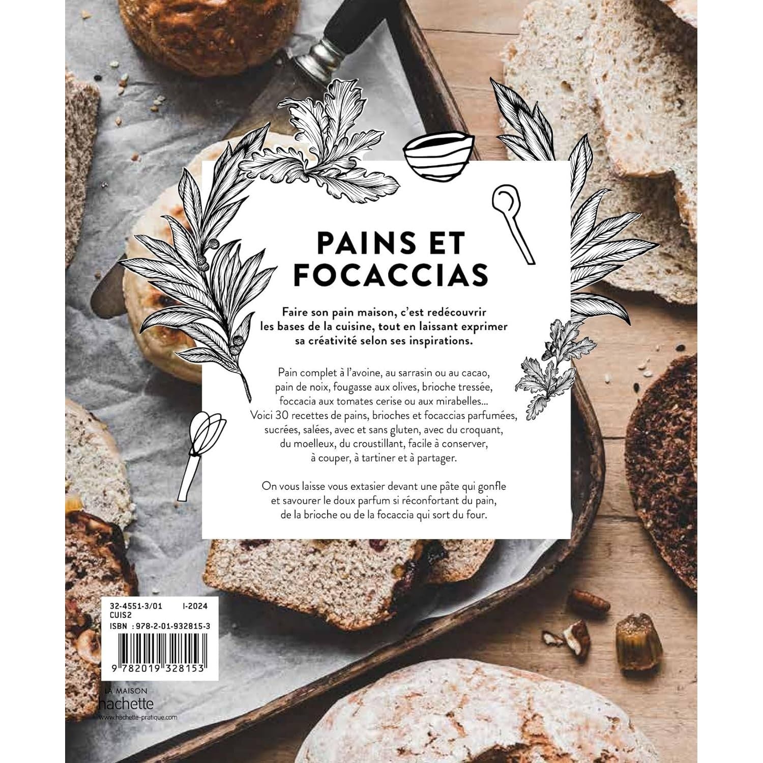 Pains et focaccias    - Hachette Ed. - Livre de boulangerie -  - La Guilde Culinaire