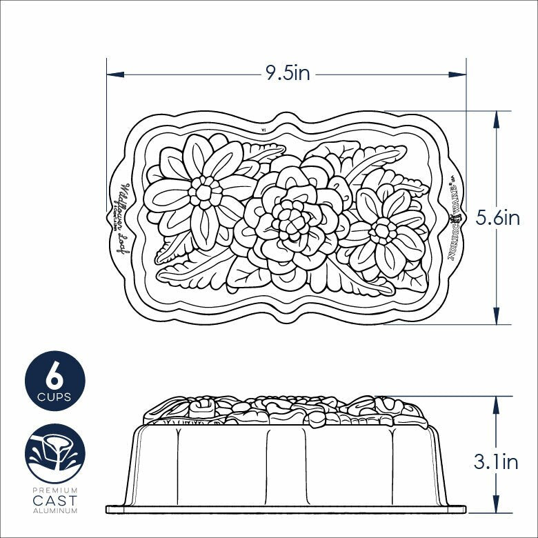 Moule à cake Fleurs sauvages Toffee    - Nordic Ware - Moule à gâteaux -  - La Guilde Culinaire