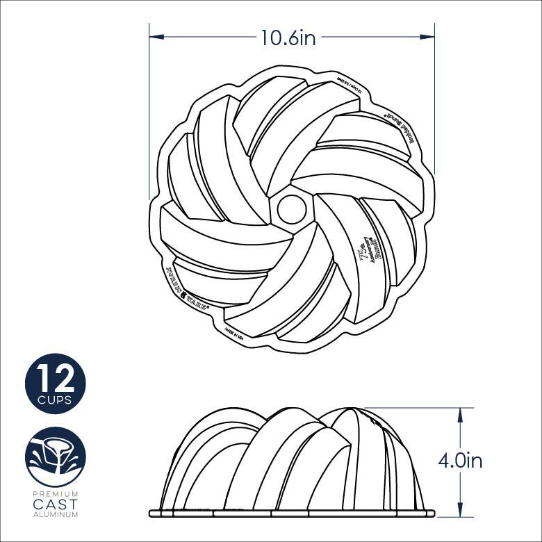 Moule à gâteau Bundt torsadé Gold    - Nordic Ware - Moule à gâteaux -  - La Guilde Culinaire