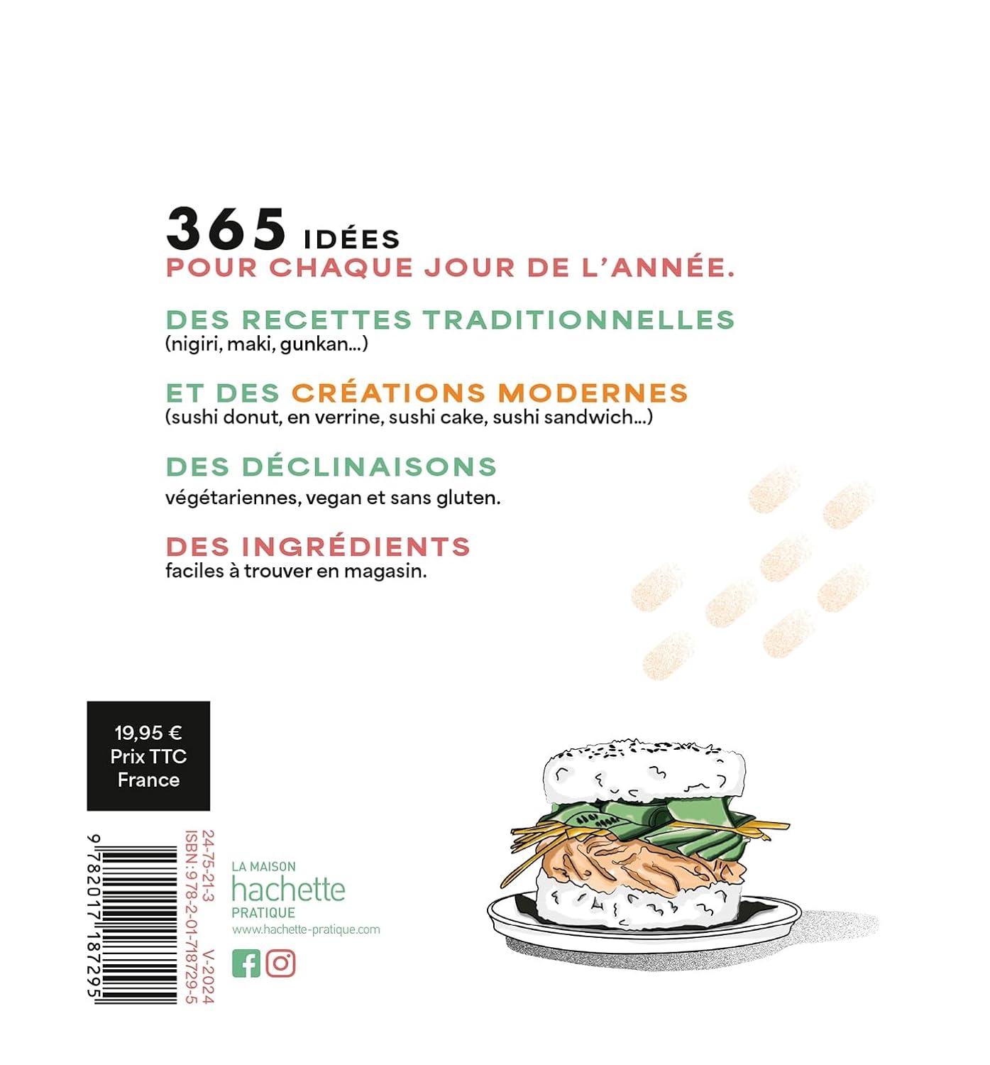 365 sushis & makis    - Hachette Ed. - Livre de cuisine - 