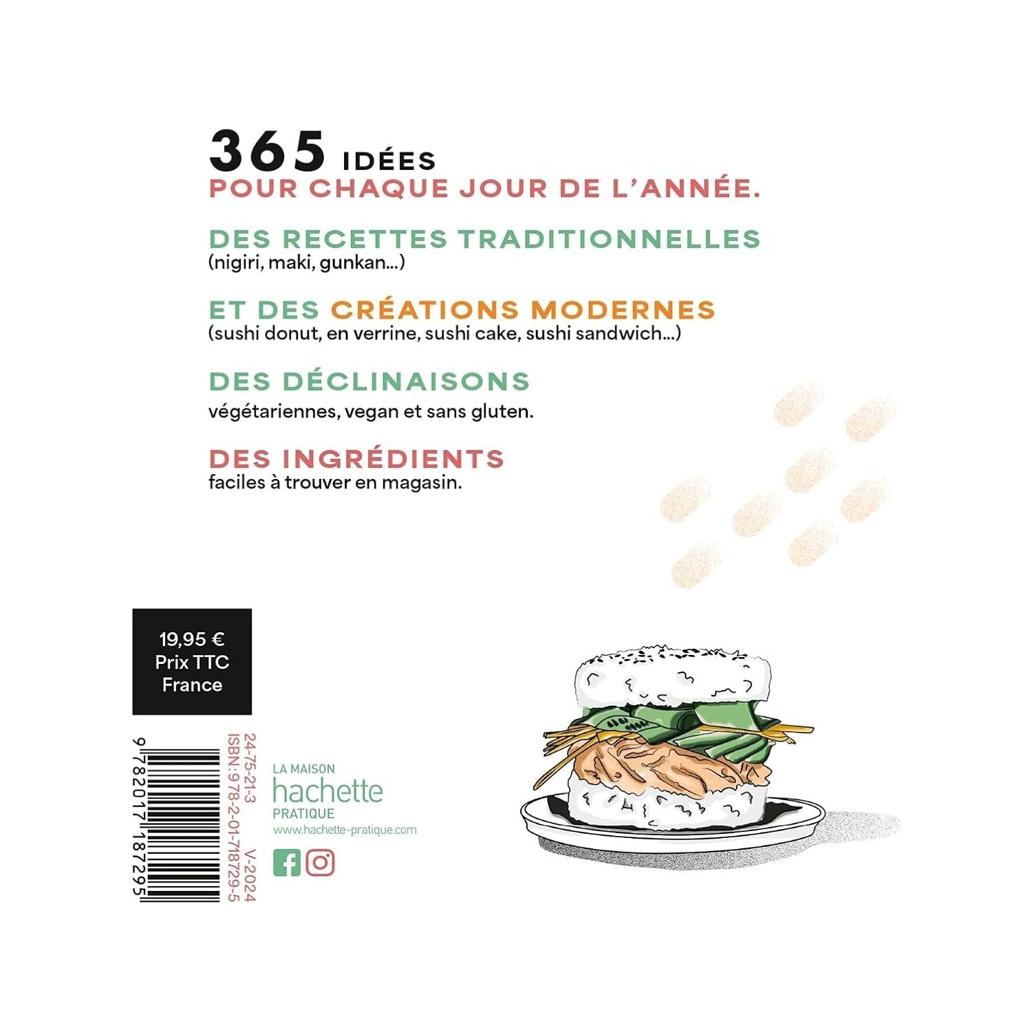 365 sushis & makis    - Hachette Ed. - Livre de cuisine -  - La Guilde Culinaire