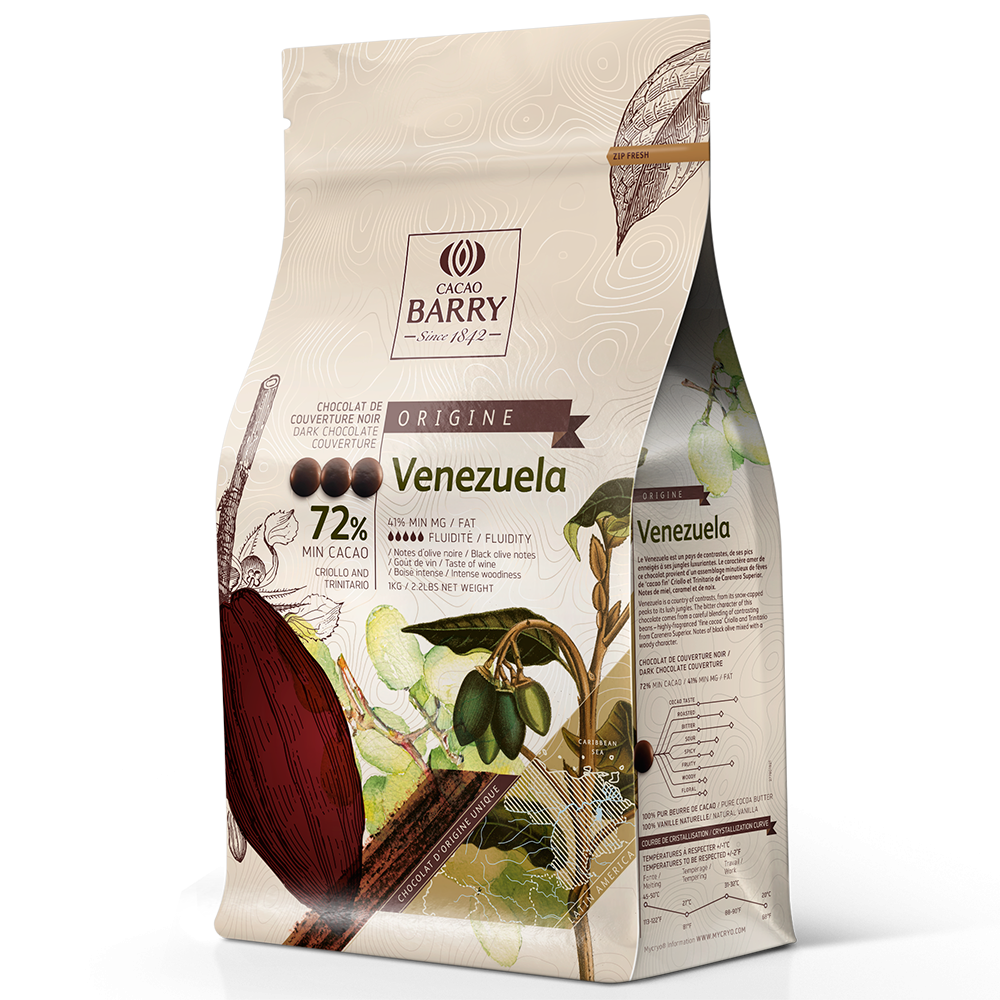 Chocolat Venezuela Pure origine 1 kg 72% cacao    - Cacao Barry - Chocolat noir - 