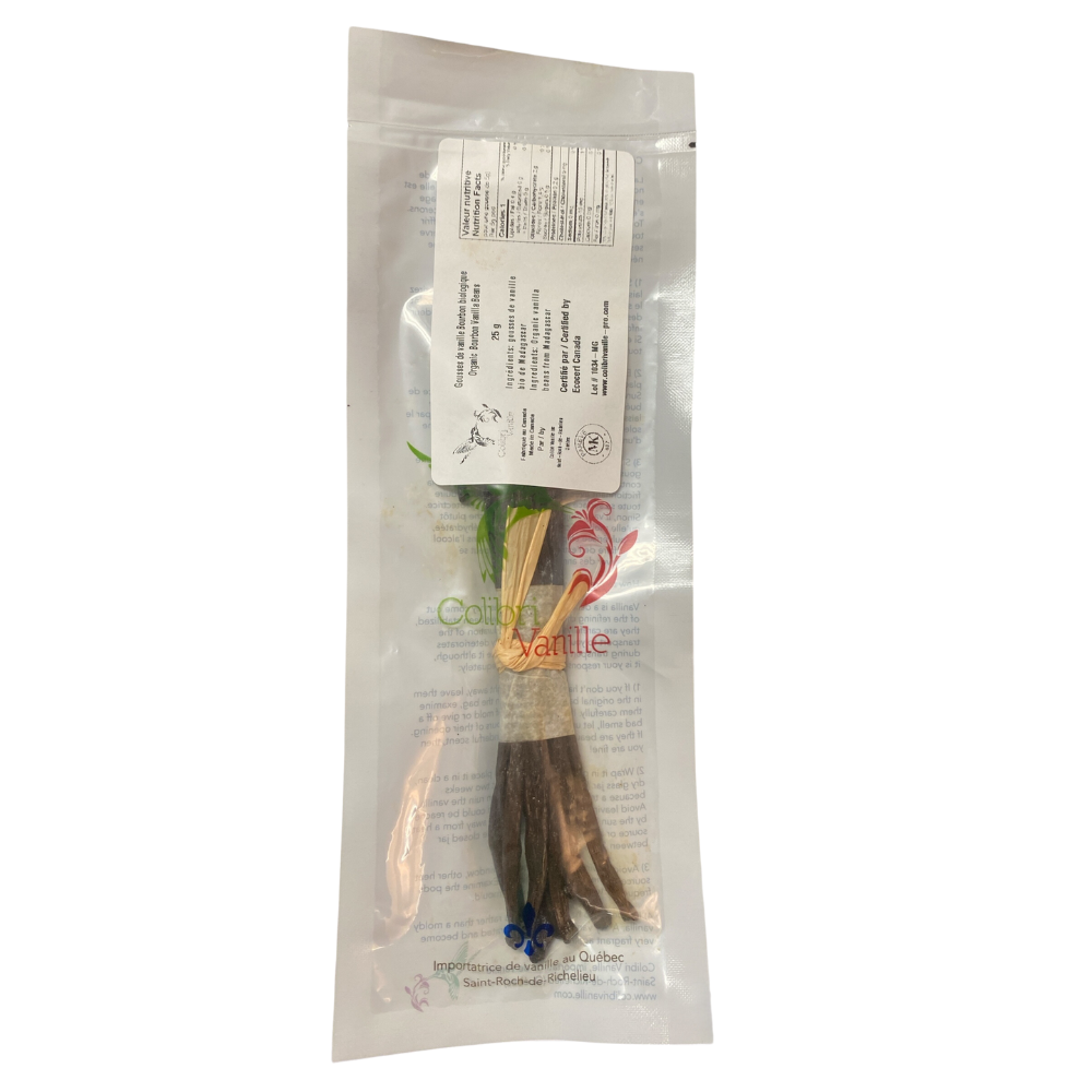 Gousses de Vanille de Madagascar - Bourbon Biologique (25g)    - Colibri Vanille - Vanille -  - La Guilde Culinaire