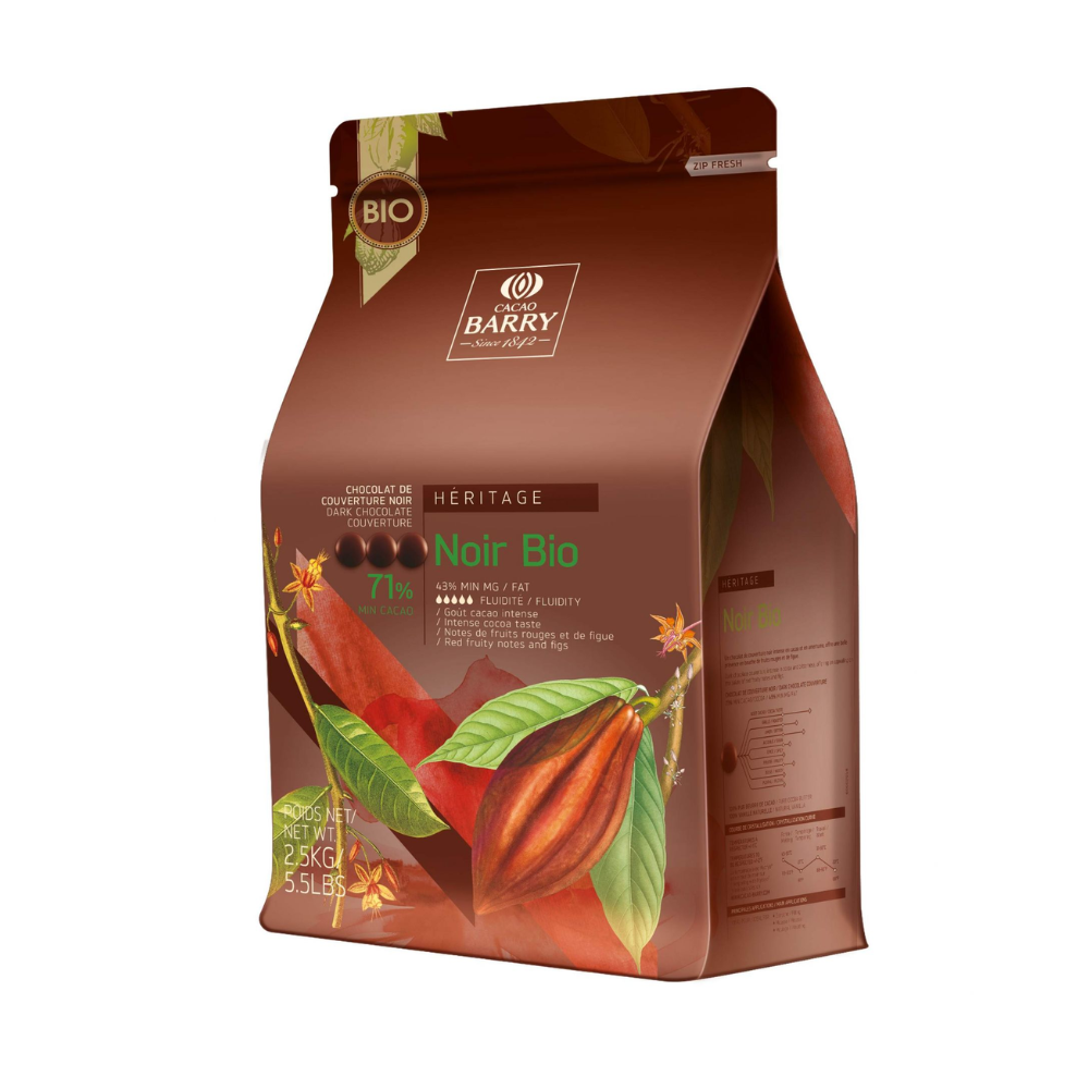 Chocolat BIO de couverture noir 1kg 71% cacao    - Cacao Barry - Chocolat noir - 
