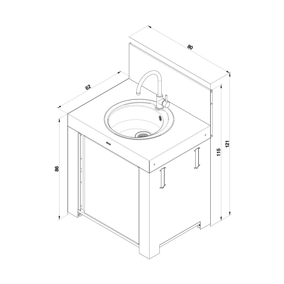 Modulo Évier    - ENO - Module de cuisine extérieur -  - La Guilde Culinaire