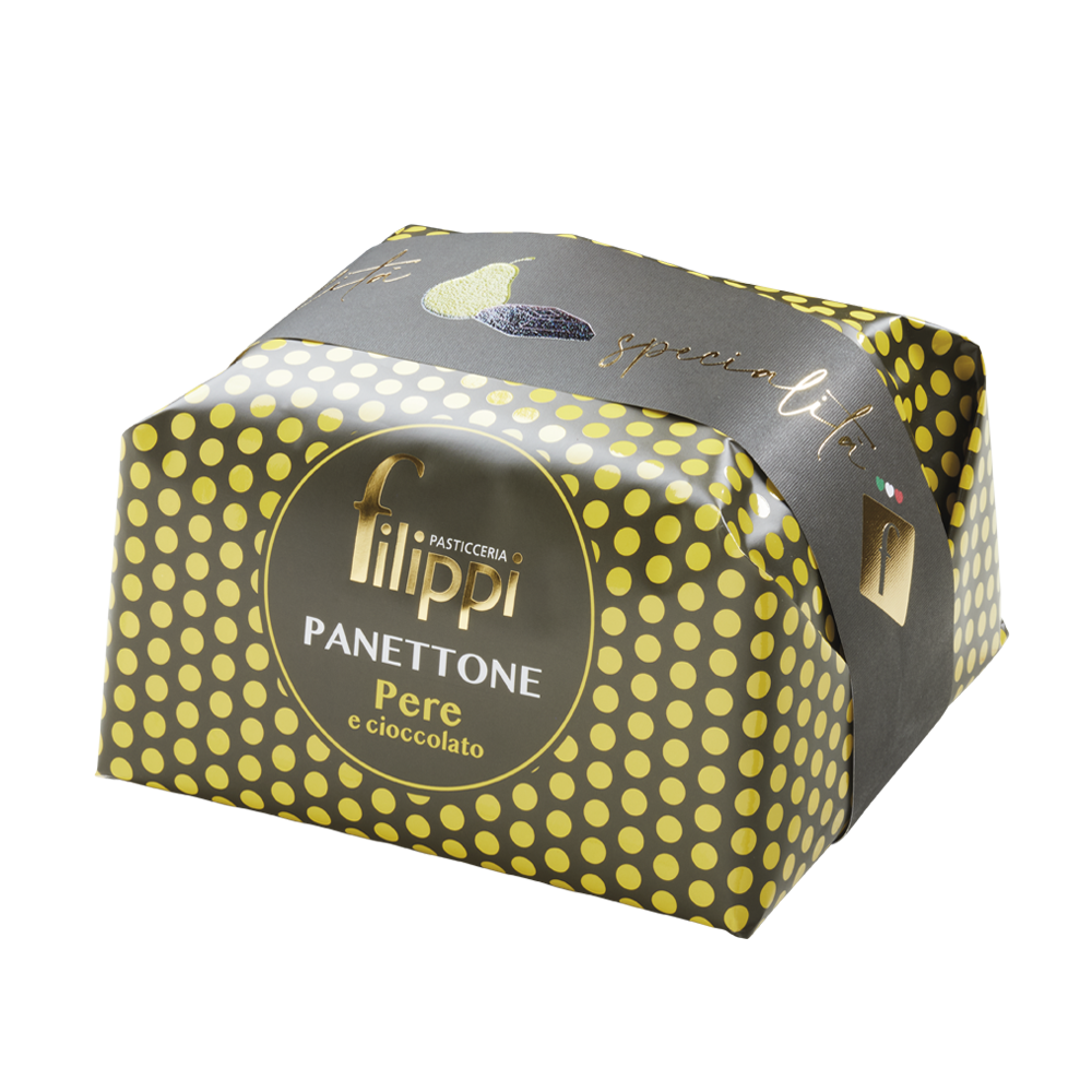 Panettone Poire et Chocolat 500g    - Filippi Pâtisserie - Panettone -  - La Guilde Culinaire