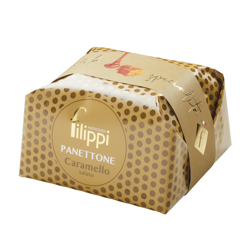 Panettone au caramel salé 500g    - Filippi Pâtisserie - Panettone -  - La Guilde Culinaire