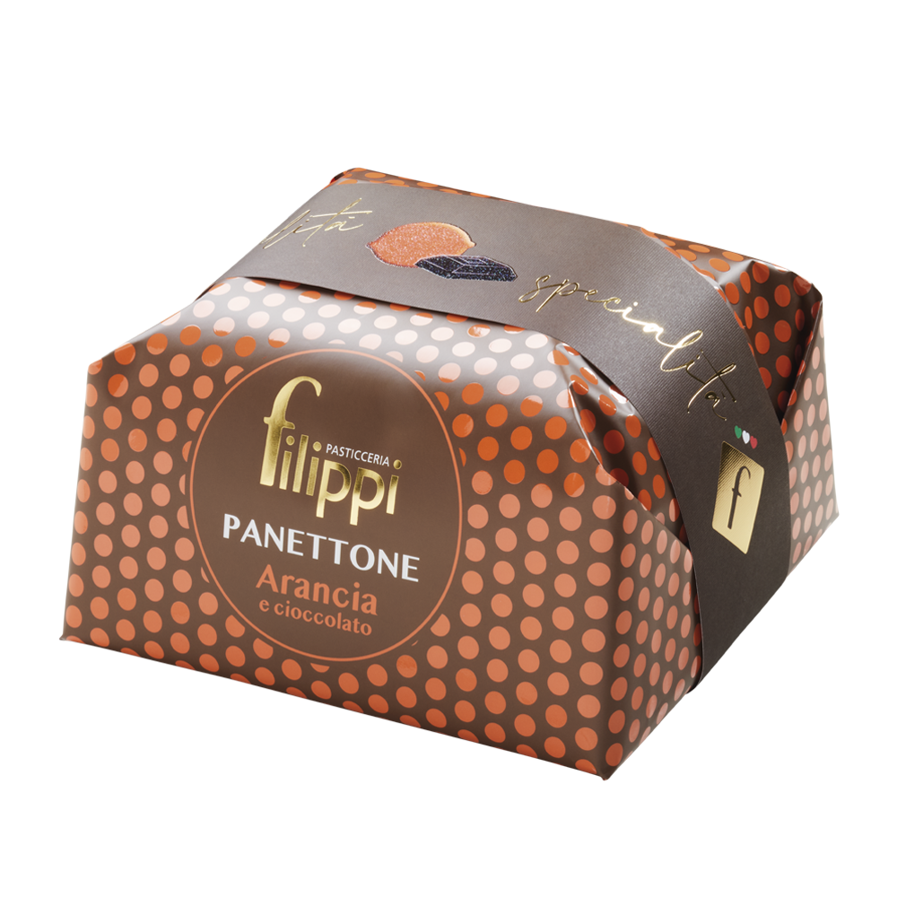 Panettone aux écorces d'orange et chocolat noir 500g    - Filippi Pâtisserie - Panettone -  - La Guilde Culinaire