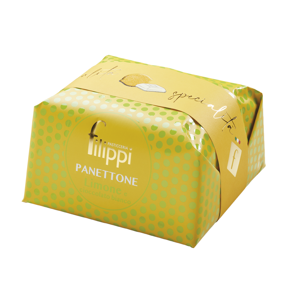 Panettone aux écorces de citron confites et chocolat blanc 500g    - Filippi Pâtisserie - Panettone -  - La Guilde Culinaire