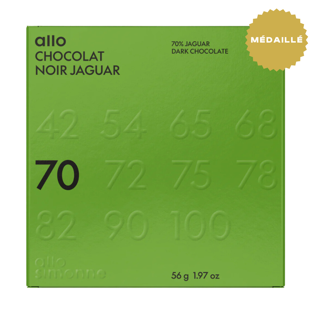 Tablette chocolat Jaguar 70% - Equateur - Allo Simonne - Tablette de chocolat - - La Guilde Culinaire