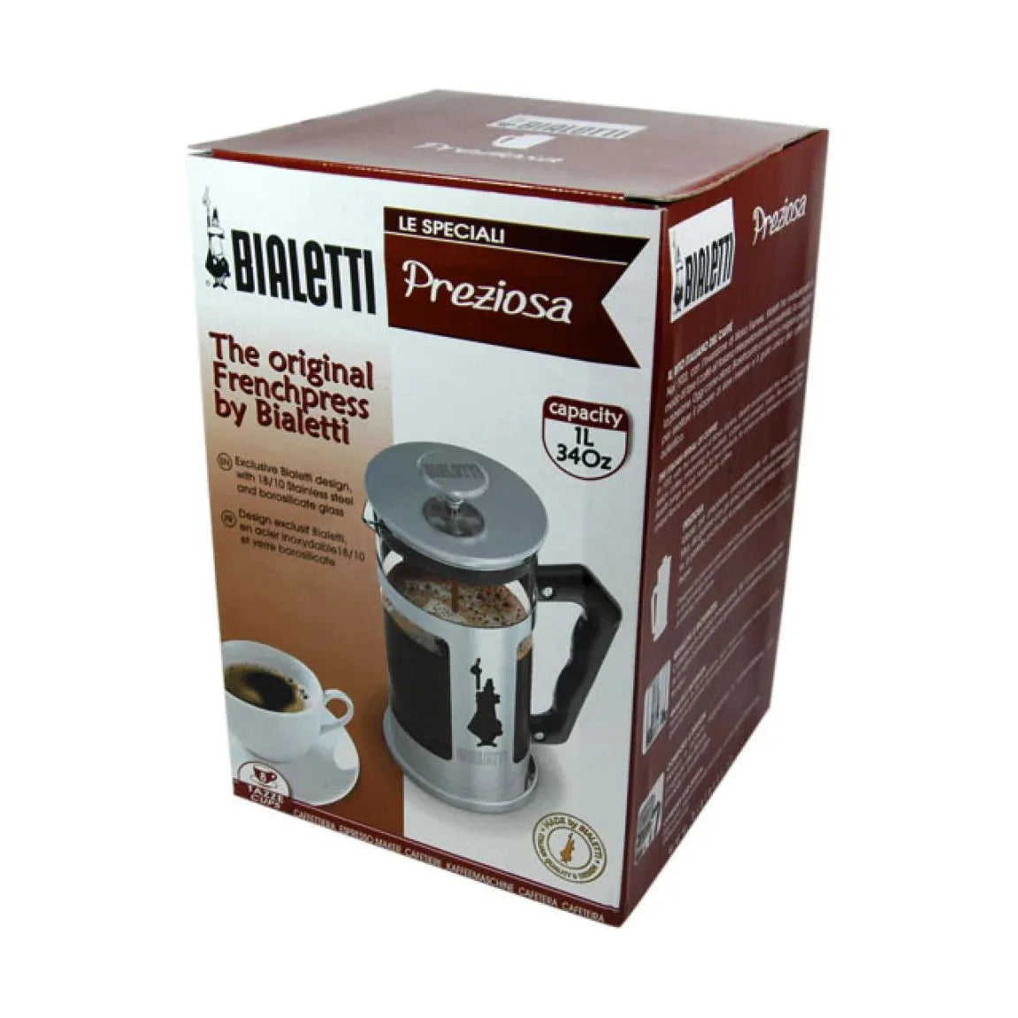 Bialetti Cafetière Italienne French Press - 1L    - Bialetti - Cafetière italienne -  - La Guilde Culinaire