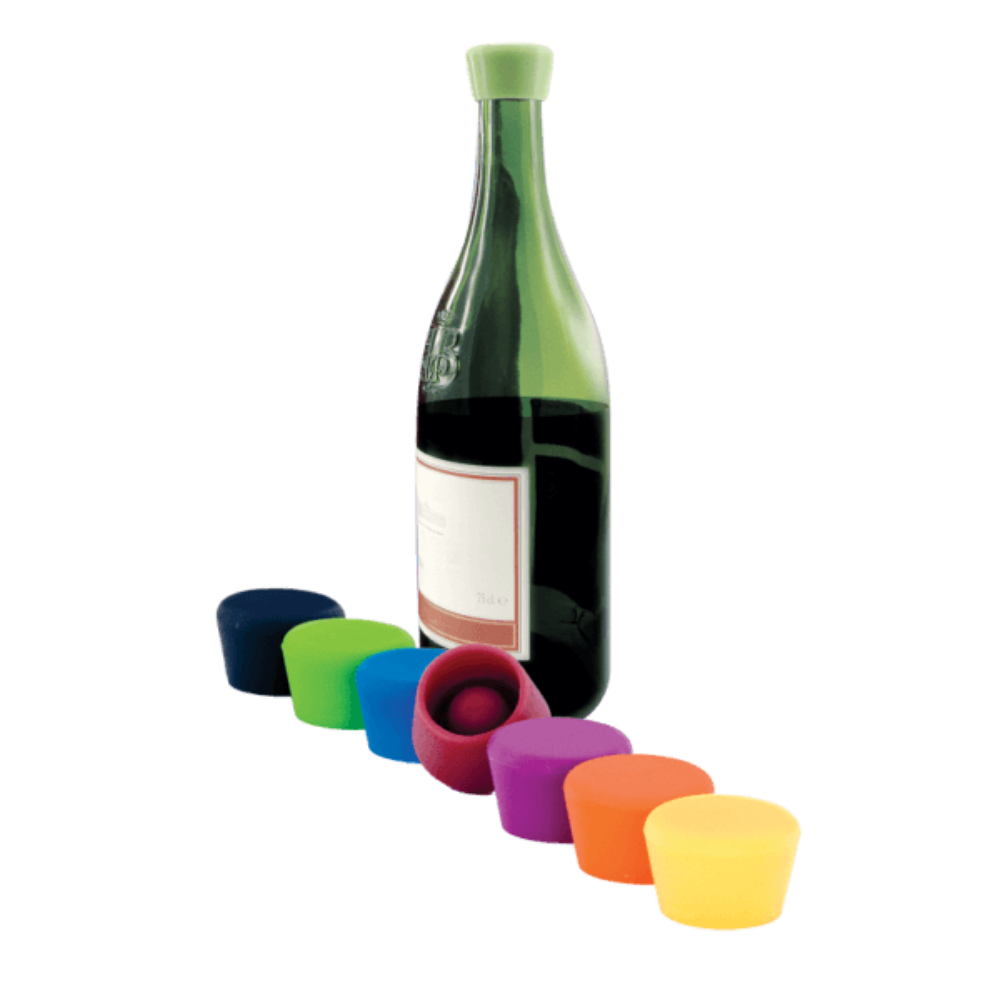 Bouchon à vin en silicone 2 pièces, Couleurs assorties    - Pulltex - Bouchon à vin et champagne -  - La Guilde Culinaire