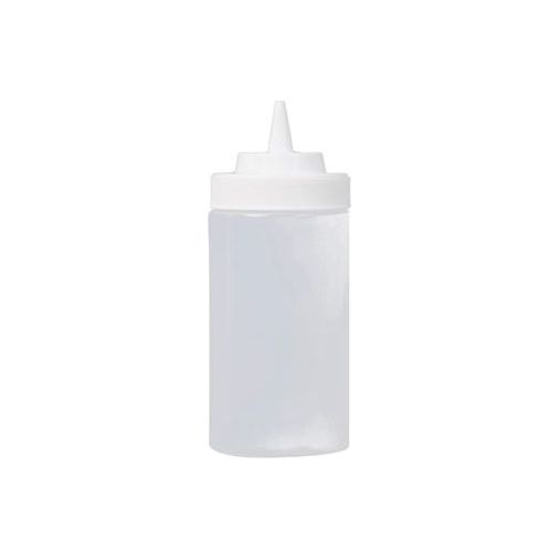 Bouteille à pression à ouverture large en plastique transparent 8 Oz    - SG - Bouteille à condiment -  - La Guilde Culinaire