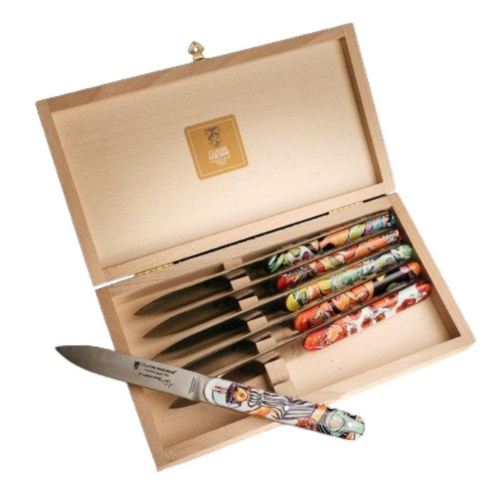 Coffret 6 couteaux Navette François Groslière, Claude Dozorme - Claude Dozorme - Couteau à steak - - La Guilde Culinaire